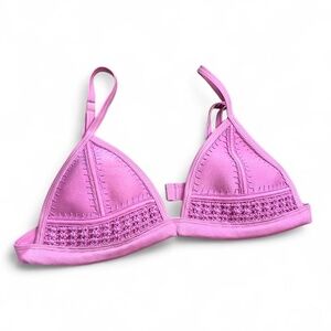 Triangl purple neoprene crochet bikini top